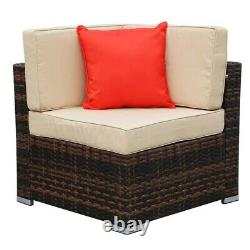 Rattan Garden Furniture Set Corner Sofa Table Chairs 6 Seater Outdoor Furniture