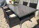 Rattan Garden Furniture Set (glass Top Table And 4 Chairs) Brown