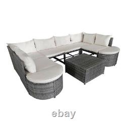 Rattan Garden Furniture Set Modern Outdoor Patio U Corner Sofa Set with Cushions