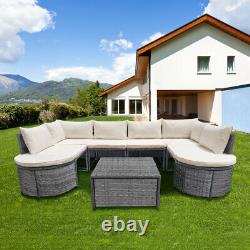Rattan Garden Furniture Set Modern Outdoor Patio U Corner Sofa Set with Cushions
