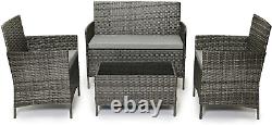 Rattan Garden Furniture Set Outdoor 4 Seater Modular Sofa Chair Table Cushions