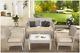 Rattan Garden Furniture Set Outdoor Patio Coffee Table Sofa Chairs Set 7 Pcs Uk
