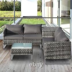 Rattan Garden Furniture Set Outdoor Patio Corner Sofa Set Coffee Table Cushions