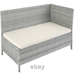 Rattan Garden Furniture Set Patio UV-Resistant Sofa Stool Cushions Glass Grey