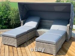 Rattan Garden Furniture Set Sofa Day Bed Canopy Lounger Wicker 5 Year Warranty