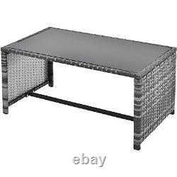 Rattan Garden Furniture Set Sofa Table Recliner Chair Set Patio Outdoor Grey