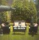 Rattan Garden Furniture Set With Coffee Table, Double Seated Sofa And 2 Armchair