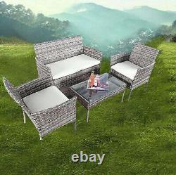 Rattan Garden Furniture Set4 Piece Table Chairs Sofa Wicker Outdoor Patio Set