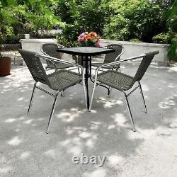 Rattan Garden Furniture Sets, 5 pcs Rattan Garden Furniture, Grey Rattan Chairs