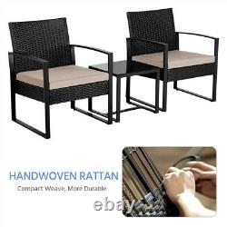 Rattan Garden Furniture Sets Weaving Wicker Chairs and Table Outdoor with Cushions