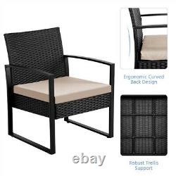Rattan Garden Furniture Sets Weaving Wicker Chairs and Table Outdoor with Cushions