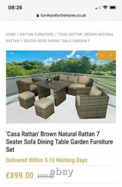 Rattan Garden Furniture Sofa Dining Table Set Chairs and Stools