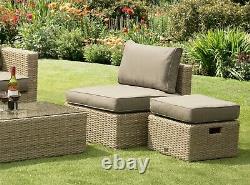 Rattan Garden Furniture Sofa Hideaway Set 6pc Storage Set Grey or Natural