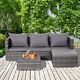 Rattan Garden Furniture Sofa Patio Conservatory Wicker Withcushion 4-seater Grey