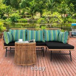 Rattan Garden Furniture Sofa Set Patio Outdoor Corner Lounge L-Shape WithCushions