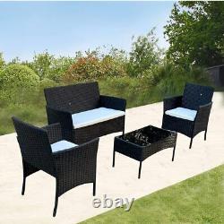 Rattan Garden Furniture Sofa Set with Chairs 4 Seats for Outdoor Patio Balcony