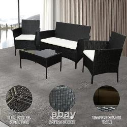 Rattan Garden Furniture Sofa Set with Chairs 4 Seats for Outdoor Patio Balcony