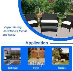 Rattan Garden Furniture Sofa Set with Chairs 4 Seats for Outdoor Patio Balcony