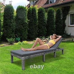 Rattan Garden Furniture Sun Bed Lounger Adjustable Recliner Sofa Outdoor Patio