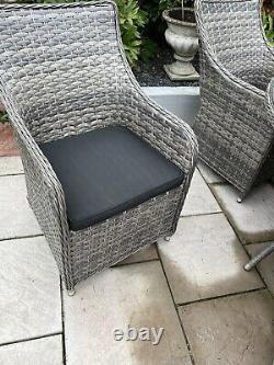 Rattan Garden Furniture Table & Chairs Patio Set Grey £700