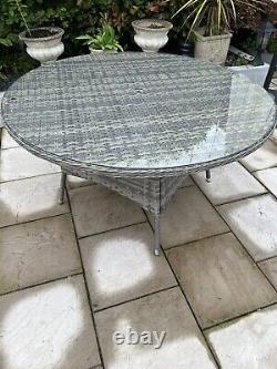 Rattan Garden Furniture Table & Chairs Patio Set Grey £700