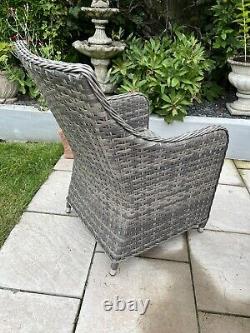 Rattan Garden Furniture Table & Chairs Patio Set Grey £700