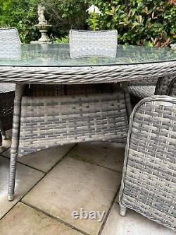 Rattan Garden Furniture Table & Chairs Patio Set Grey £700