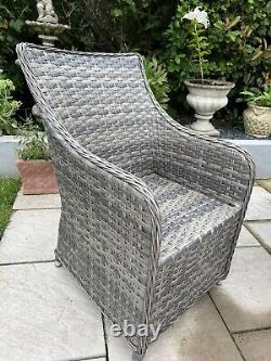 Rattan Garden Furniture Table & Chairs Patio Set Grey £700