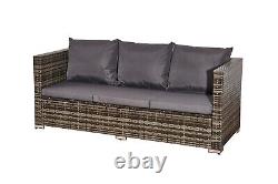 Rattan Garden Furniture sofa Set L Shaped Corner Grey 3piece Outdoor Dining