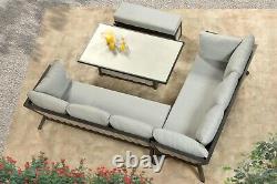 Rattan Garden Outdoor Furniture, Marlborough Corner Set, High Quality Grey Set