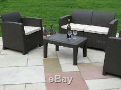 Rattan Garden Patio Conservatory Sofa Set Outdoor Chairs Furniture Seat 4