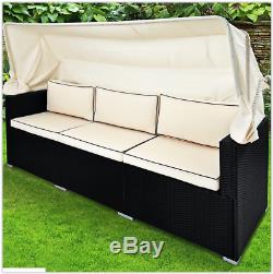 Rattan Garden Sofa Bench Sun Lounger Outdoor Patio Day Bed Patio Wicker Furnitur
