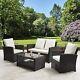 Rattan Garden Sofa Furniture Set Patio Conservatory 4 Seater Armchairs Table