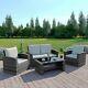 Rattan Garden Sofa Furniture Set Patio Conservatory 4 Seater Free Cover