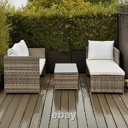 Rattan Garden Sofa Set Coffee Table Patio Lounge Outdoor Furniture Cream Cushion