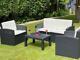 Rattan Garden Sofa Set Furniture Patio 4 Seater Armchairs Table With Cushions