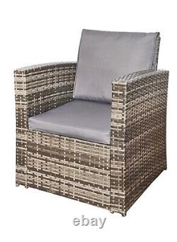 Rattan Garden Sofa Set Outdoor Furniture Mix Grey 4 Piece Table Chairs & Cushion