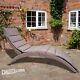 Rattan Garden Sun Lounger Bed Outdoor Furniture Patio Deck Lounge Seat Curved