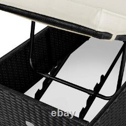 Rattan Garden Sun Lounger Black Patio Outdoor Furniture Deck Recliner Day Bed