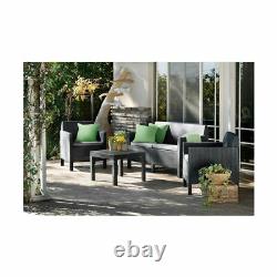 Rattan Keter Garden Furniture Set 4 Piece Chairs Sofa Table Patio Conservatory