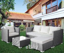 Rattan Lounger Sofa Set Garden Furniture Patio Corner Outdoor Conservatory Unit