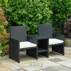 Rattan Love Chair Garden Furniture Double 2 Person Seat Outdoor Patio Wido