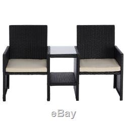 Rattan Love Chair Garden Furniture Double 2 Person Seat Outdoor Patio Wido