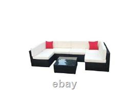 Rattan Outdoor Garden Corner Furniture Set 5 Seater Sofa with Coffee Table