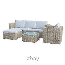 Rattan Outdoor Garden Furniture 5Piece Patio Corner Set Table Sofa Chairs Lounge