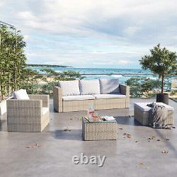 Rattan Outdoor Garden Furniture 5Piece Patio Corner Set Table Sofa Chairs Lounge