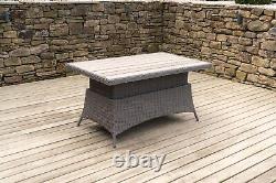 Rattan Outdoor Garden Furniture Patio 9 Seater Corner Sofa and Table Set Grey
