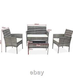 Rattan Outdoor Garden Furniture Set Patio Conversation Set with Coffee Table