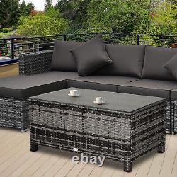 Rattan Outdoor Garden Furniture Weave Wicker Coffee Table Mixed Grey