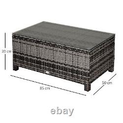 Rattan Outdoor Garden Furniture Weave Wicker Coffee Table Mixed Grey